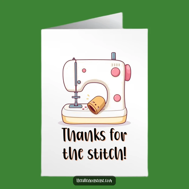 Free Printable Thank You Card: Wobbling Thimble's Sewing Machine Gratitude Download