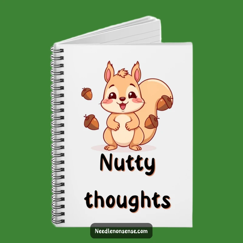Funny Squirrel Juggling Acorns Notebook - Cute Journal for Notes, Whimsical Funny Gift for Writers