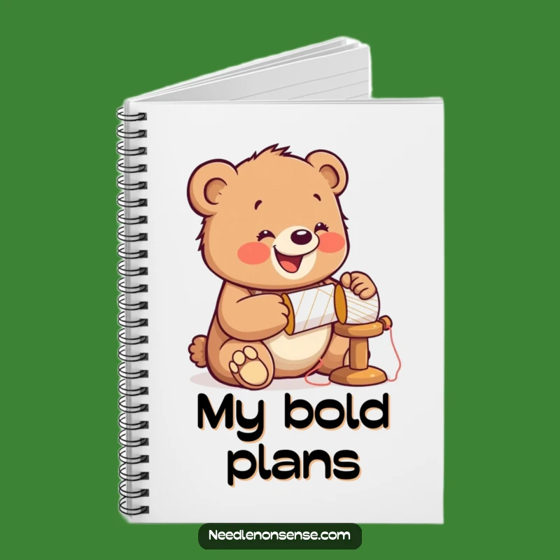 Funny Bear Sewing Notebook: Jolly Cub Journal, Crafty Bear Funny Gift