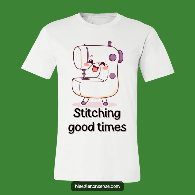Funny Dancing Sewing Machine T-Shirt - Playful Tee for Craft Lovers