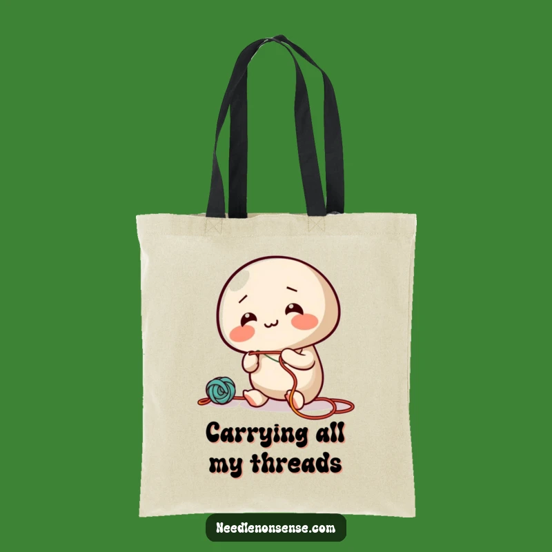 Funny Giggling Needle Tote Bag - Whimsical Gift for Creative Souls