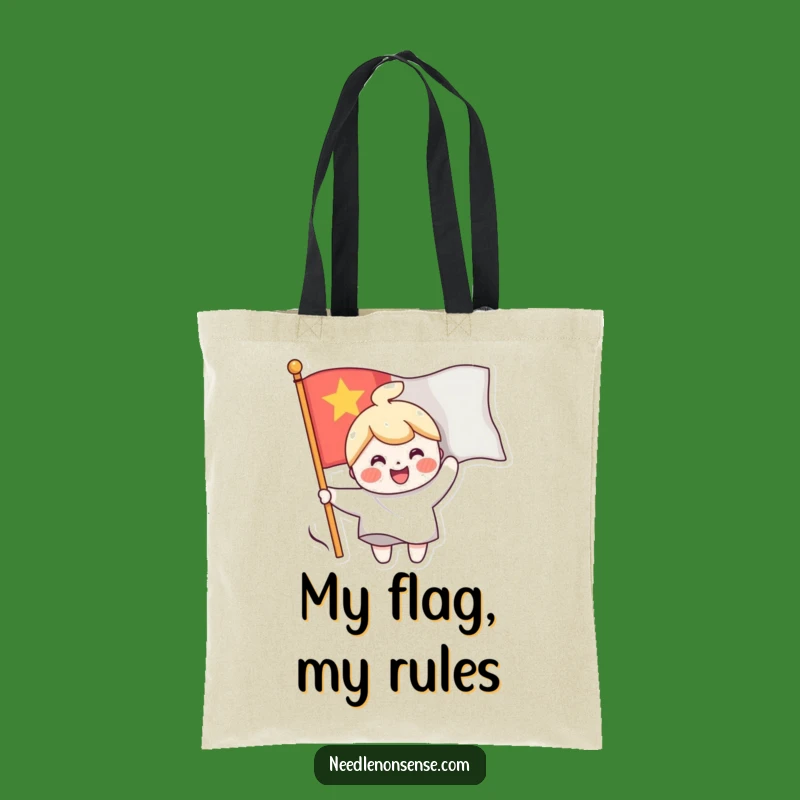 Funny Flag Sewing Character Tote Bag, a Chic and Hilarious Accessory for Happy Goers