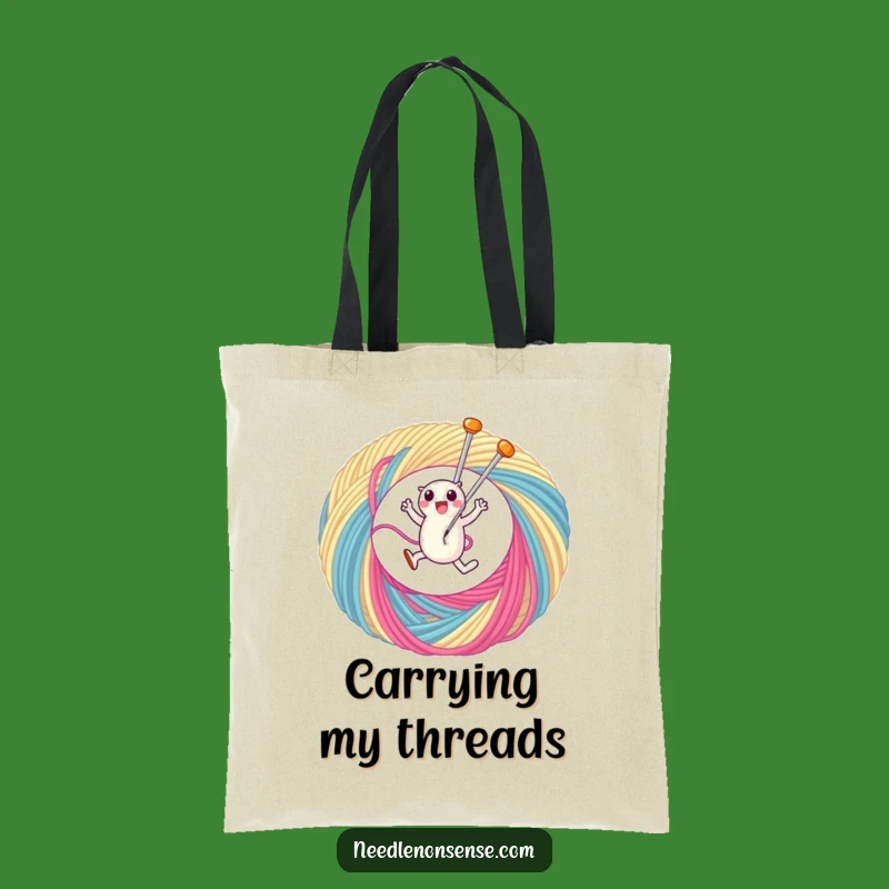 Funny Needle Thread Leap Tote Bag: Stylish and Spacious Crafting Gift